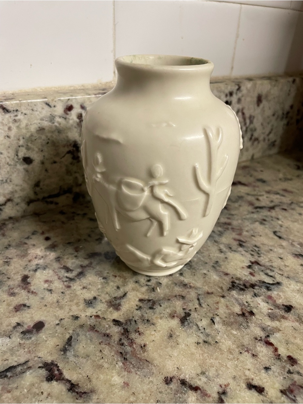 Rookwood pottery vase featuring southwestern-themed relief decorations 6762 coll